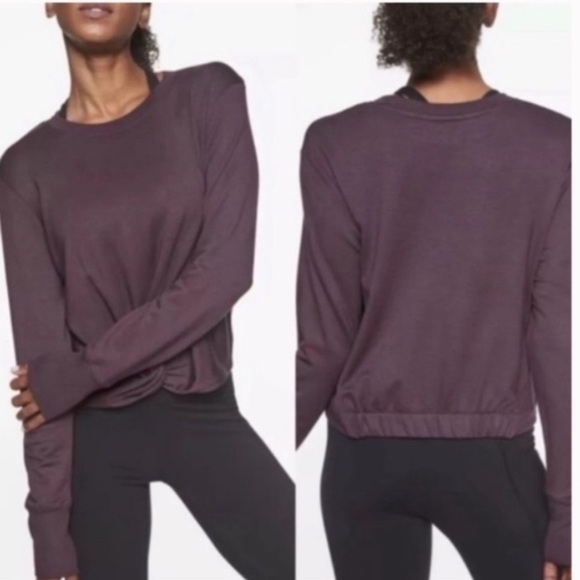 Athleta Twist Front Coaster Cropped Sweatshirt ?. - Picture 3 of 16